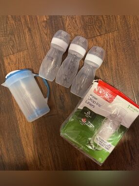 3 Playtex Baby Bottles with Drop-In Liners + Dr. Brown’s Formula Mixing Pitcher
